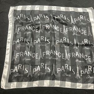Vintage PARIS motif Black and White France themed Print Silky Scarf 
Great 🎁